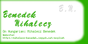 benedek mihalecz business card